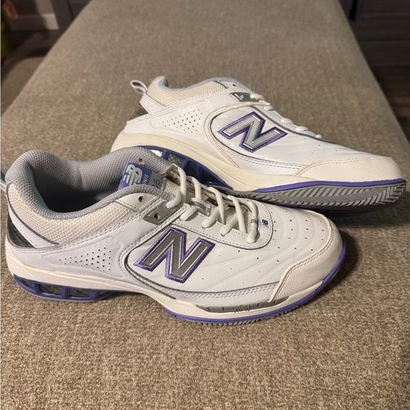 New Balance Women's 806 Gray and Purple tennis shoes - Picture 2 of 11